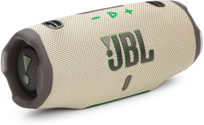 JBL Charge 6 - Portable Waterproof & Drop-Proof Bluetooth Speaker, Bold Pro Sound with AI Sound Boost, 28Hrs of Playtime, Built-in power bank & Comes with a Sturdy/Removable Carrying Strap - Sand